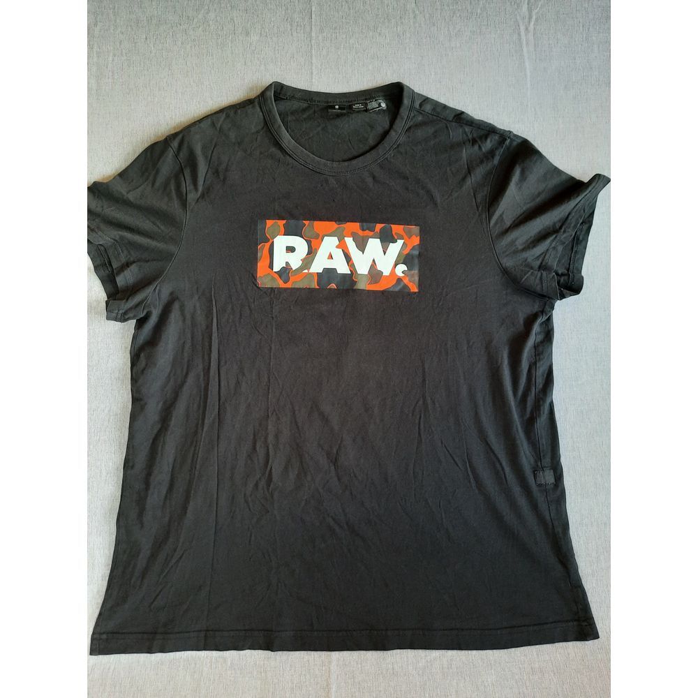 G-Star Raw Men's XL Black Art Logo Graphic Print Round-Neck Pull-Over‎ Tee-Shirt